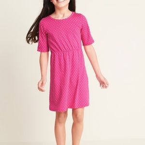 Girls 3/4 knit swing dress